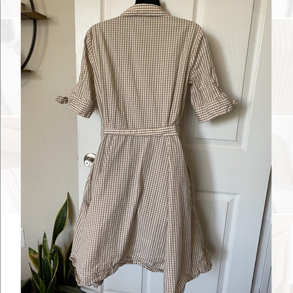 Calvin Klein Brown & White Plaid Midi Dress - Picture 2 of 16